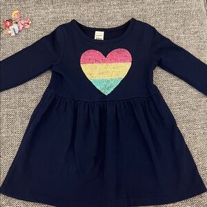 24M Carter's Navy Baby Girl Dress with Rainbow Heart